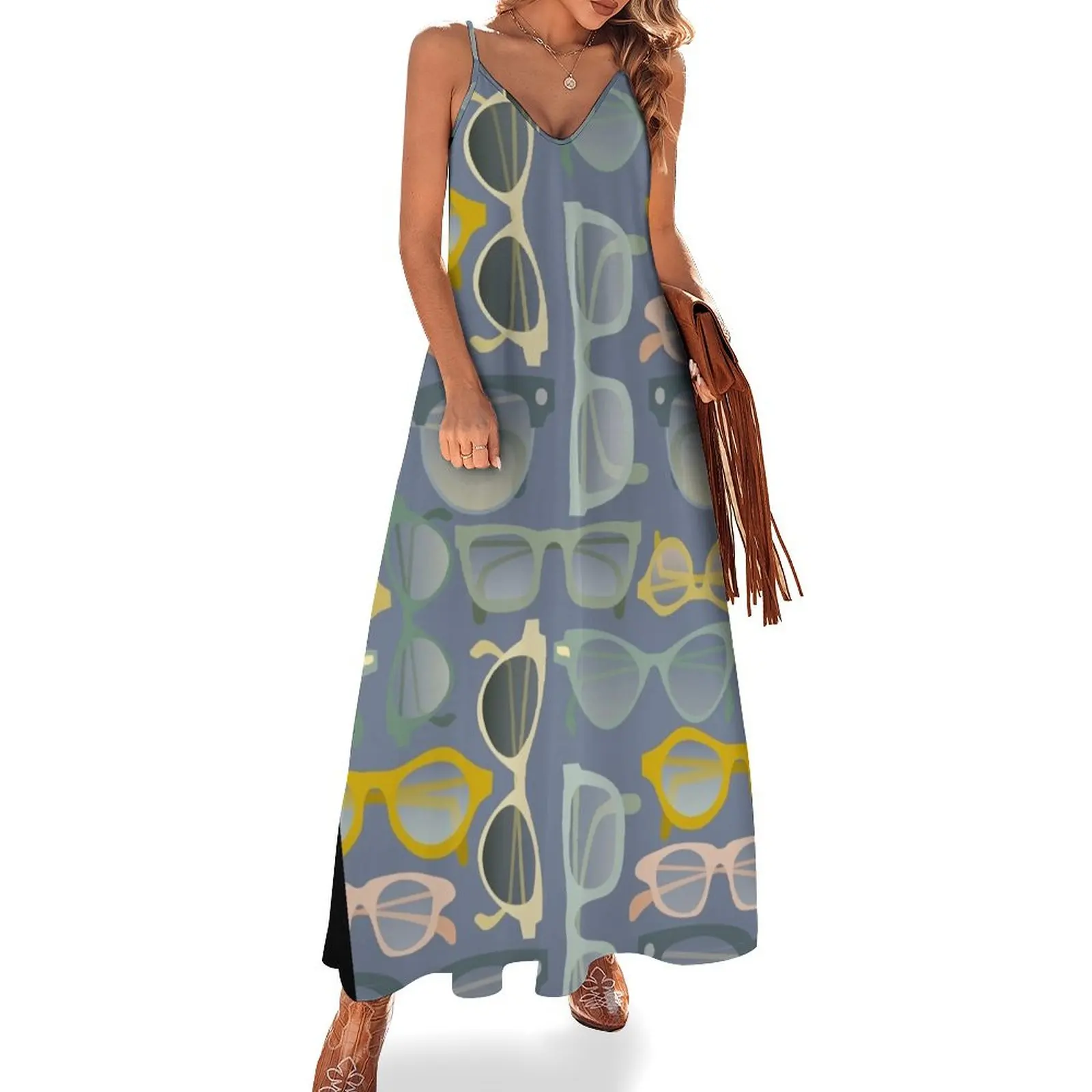 Pastel Glasses Sleeveless Dress birthday dresses for women evening dress summer dress women 2024