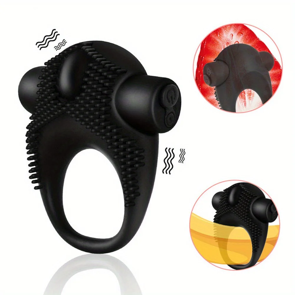 Penis Ring Men's Silicone Bullet Vibrating Elastic Erection Enhancing Cock Rings