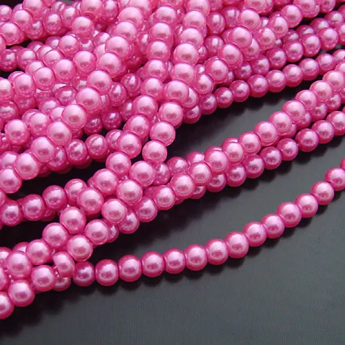 Vibrant Glass Dyeing Color Round Imitation Pearl Beads for DIY Jewelry and Accessories
