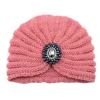 Women Bohemian Style Warm Winter Autumn Knitted Cap Fashion Boho Soft Hair Accessories Turban Solid Color Female Muslim Hat 3
