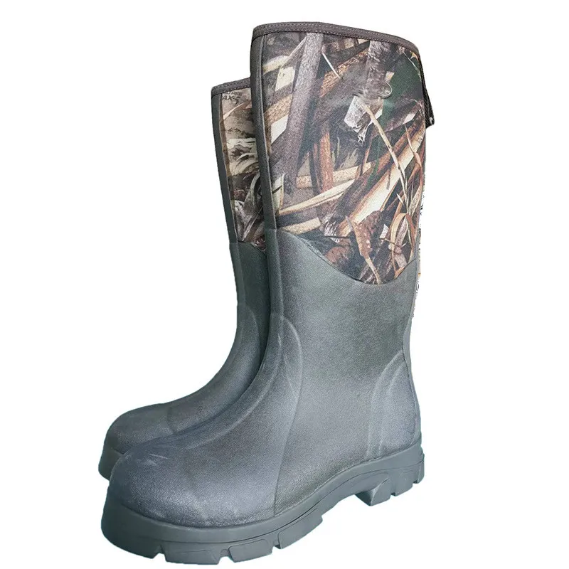Chloroprene Rubber Camouflage Hunting Fishing Boots Waterproof Cold Resistant Water Wading Shoes Outdoor Labor Protection Shoes
