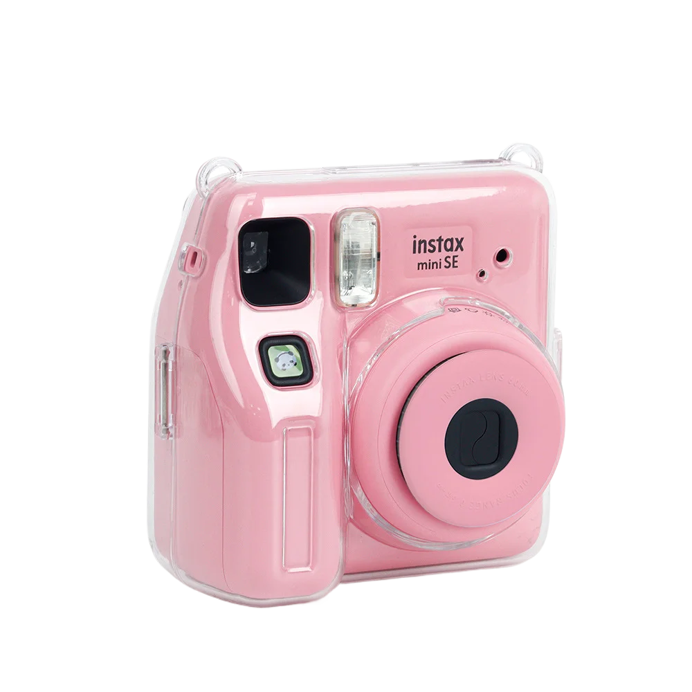 Custodia Protettiva Trasparente per Mini 12, Custodia Rigida Protettiva per Fotocamera Custodia per Fotocamera Istantanea Trasparente con Adesivo Tracolla (Modello di
