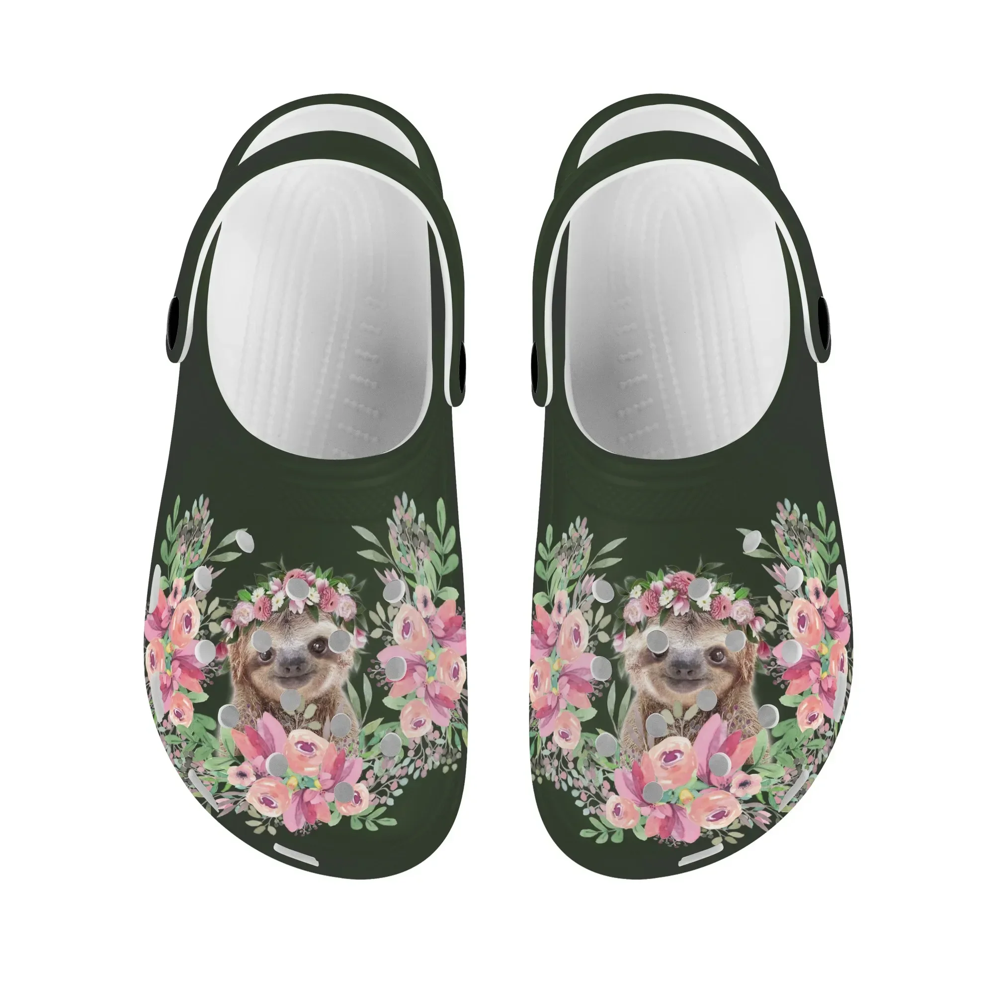 Women Slippers Hole Shoes Cute Koala Flower Print Girls Beach Shoes Light Home Outdoor Sandals Summer Wading Sneakers Adult