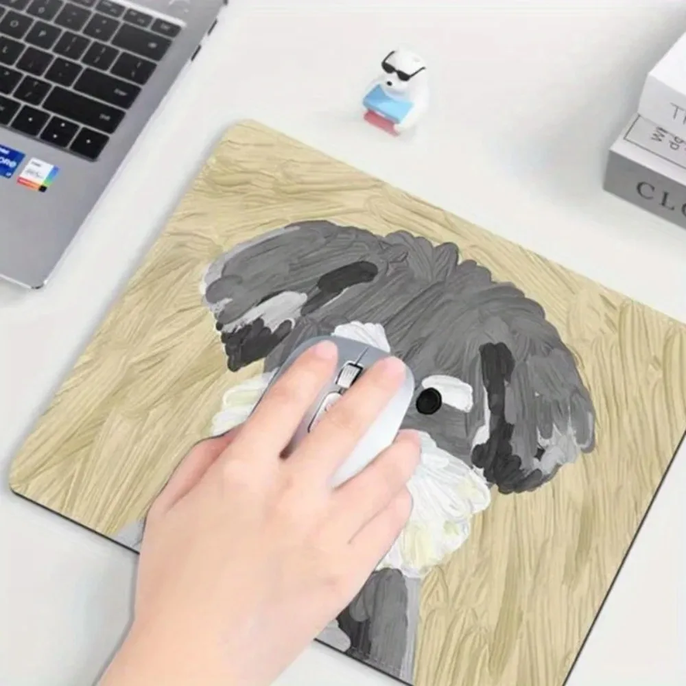 Charming Puppy Mouse Pad with Anti-Slip Rubber and Durable Stitching