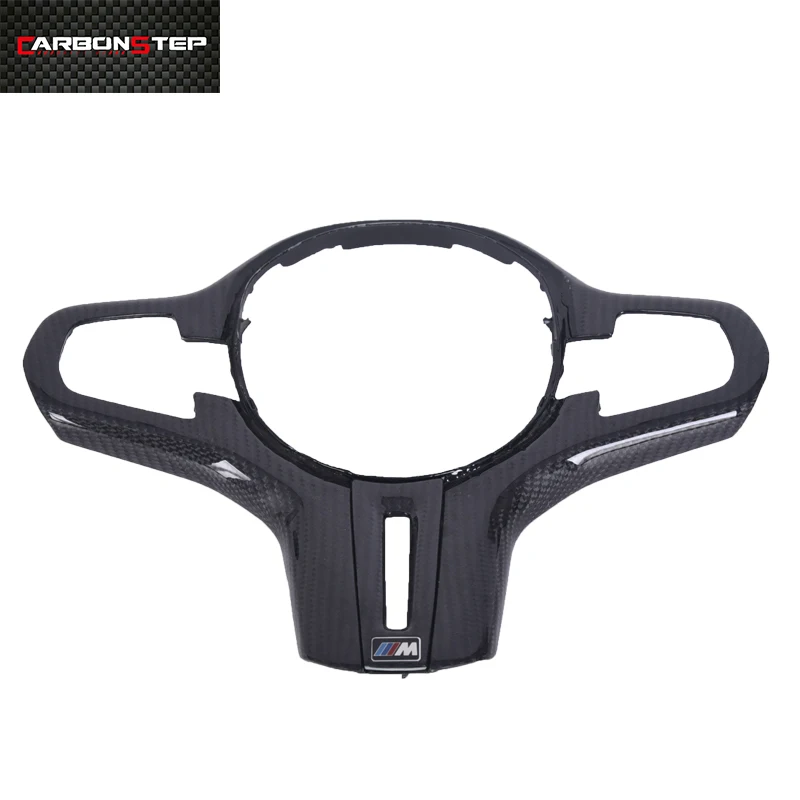 Real Carbon Fiber Car Steering Wheel Frame M Performance Interior Trim Cover Fit For BMW 3/5 Series