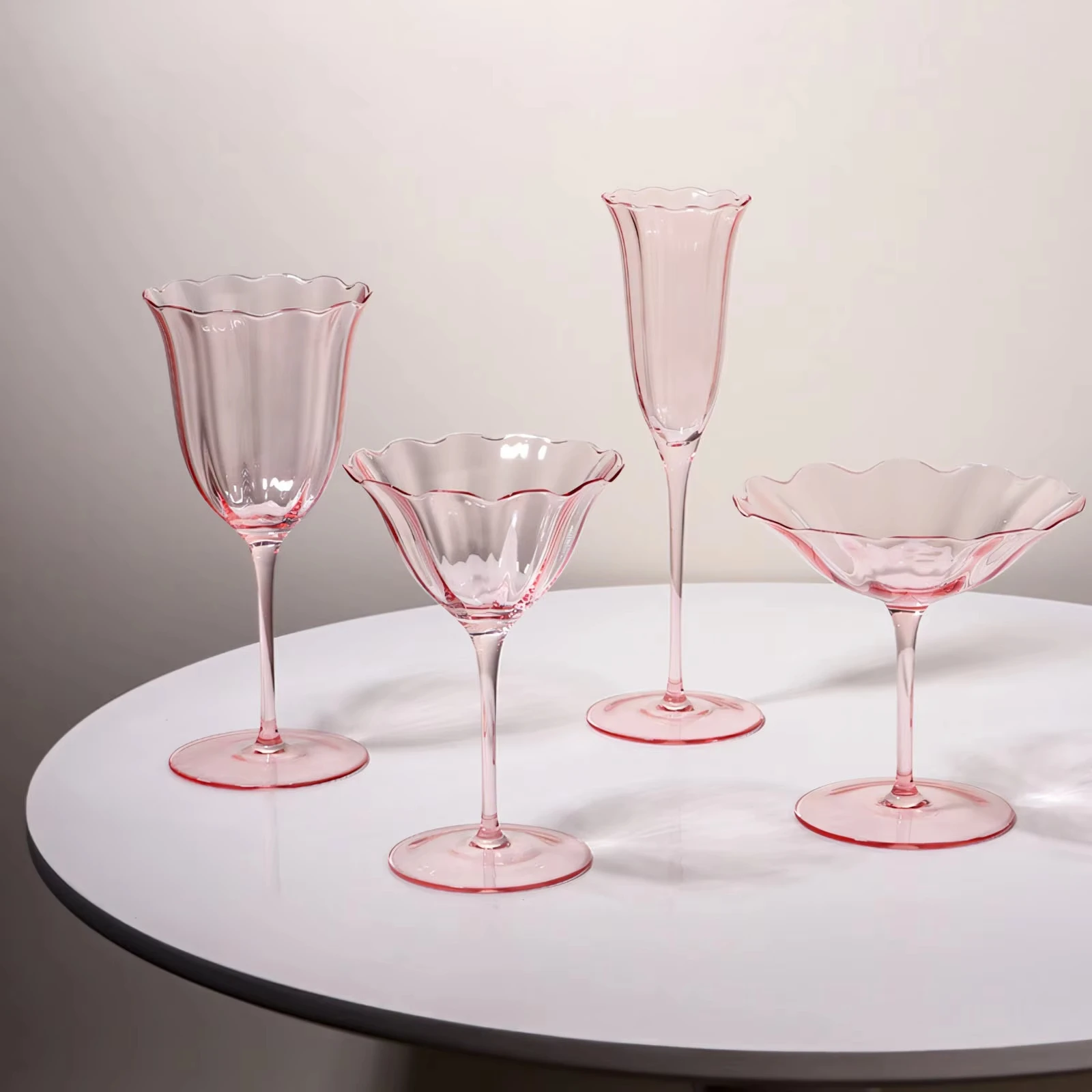 Vintage Pink/Green Flowers Crystal Wine Glasses Set for Home Hotel  Restaurant Barware Cocktail Glasses - AliExpress, image size:1600x1600