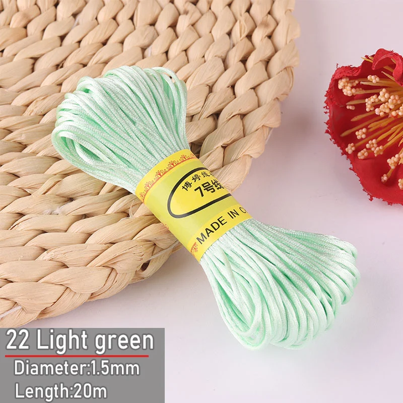 Bulk Nylon Satin Cord for DIY Knotting and Jewelry Making - 1.5mm Thickness
