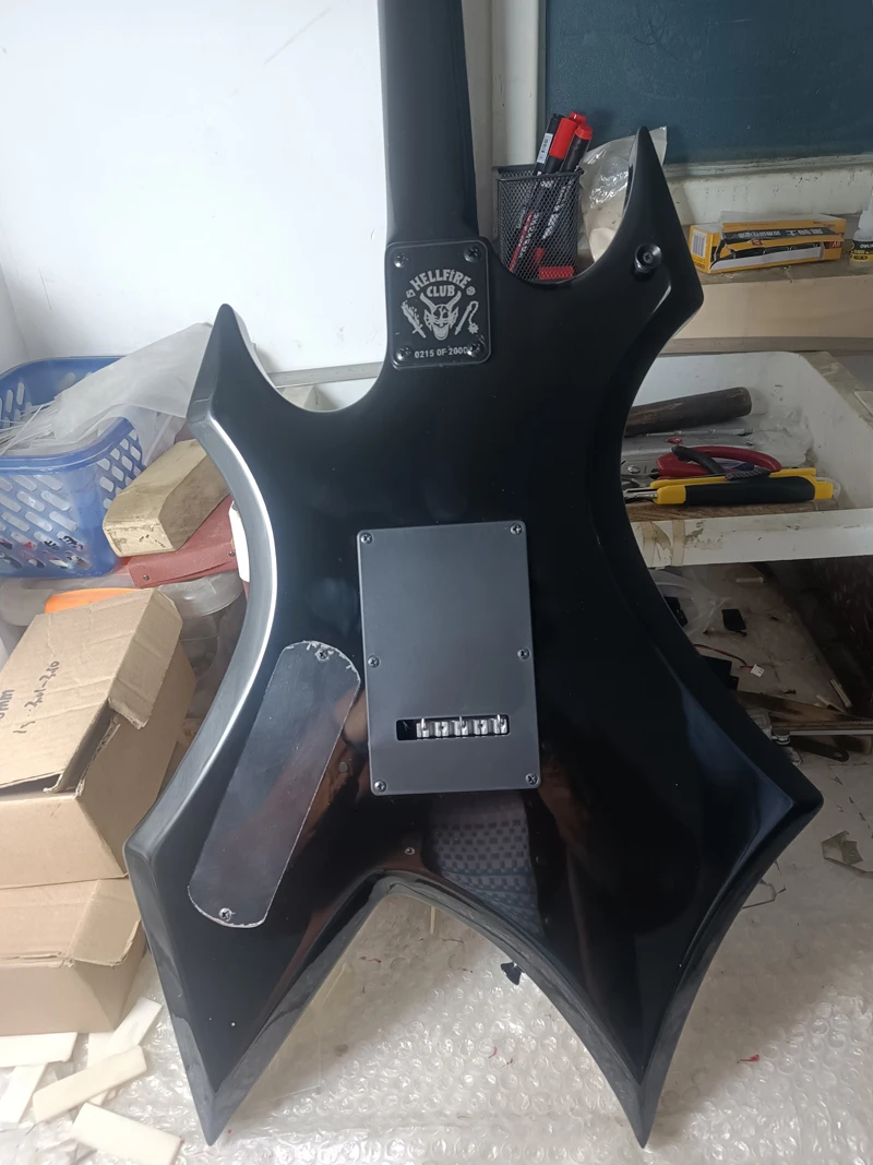 B.C. Rich "Warlock "Electric Guitar, Floyd Rose Vibrato Bridge, lock string nut, active pickup, The Hellfire connection board