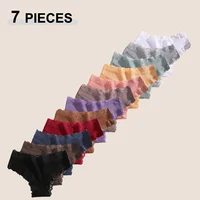 7 pièces/ensemble femmes Sexy dentelle culottes coton sans couture culotte brésilienne femme Sexy taille basse sous-vêtements doux string Lingerie S-XL 1
