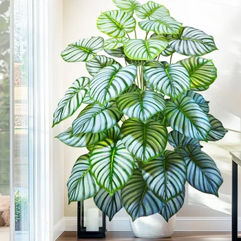 60-103cm Artificial Monstera deliciosa Pothos Alocasia Leaf Fake Plant Ornamental Festive Home Office Decoration 1