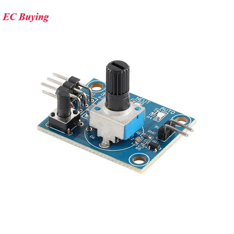 Carte de débogage potentiomètre du module test servo 5V, montrant les composants électroniques et les broches de connexion