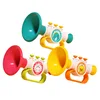 Children Trumpet Toys Yellow Duckling Whistle Cartoon Rabbit Dinosaur Blow Blow Trumpet Kids Musical Instrument Combination Toys 6