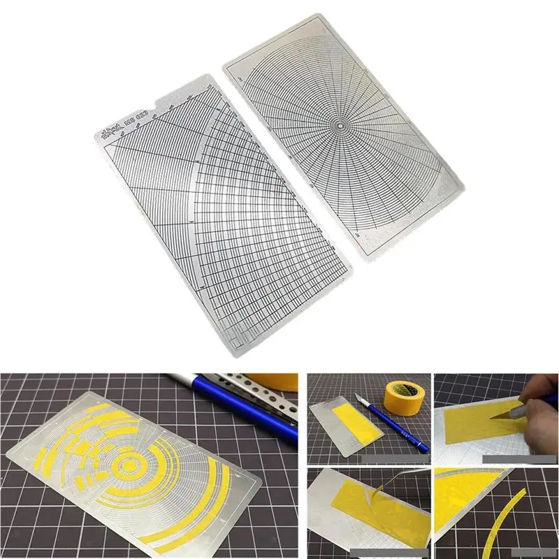 Hobby Craft Cutting Mat 2-1 Stainless Steel Masking Tape Multi Angle Stencil Cutting Mat Dual Sided Spray DIY Model Making Tools 5