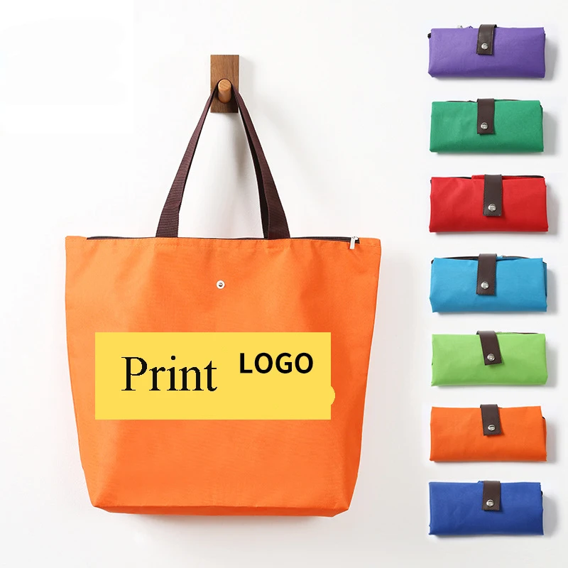 

5pcs Shopping Bags Oxford Plain Large Capacity Waterproof Protable Foldable Zipper Handbag