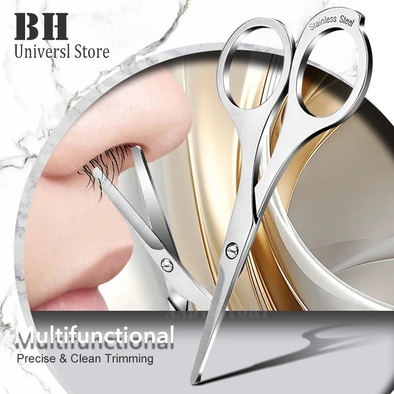 1Pc Nose Scissors Beauty Products Makeup Tool Hair Remover Nail Cuticle Round Tip Scissors Safe Health Nose Hair