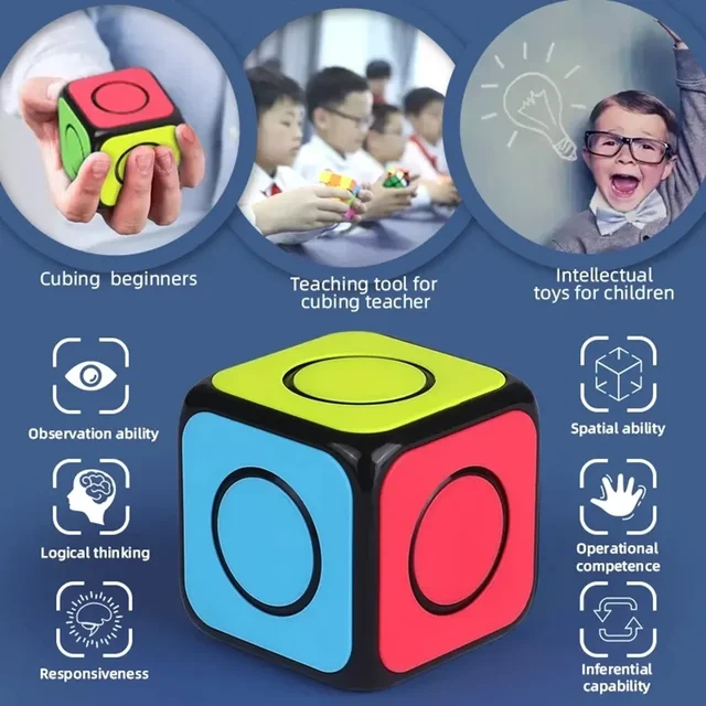 [SomeCube] QiYi O2 Spinner Cube O2 Standard Magic Cubes Puzzle Magico Cubos Speedcube  Educational Toy for Children Kids Gift 2