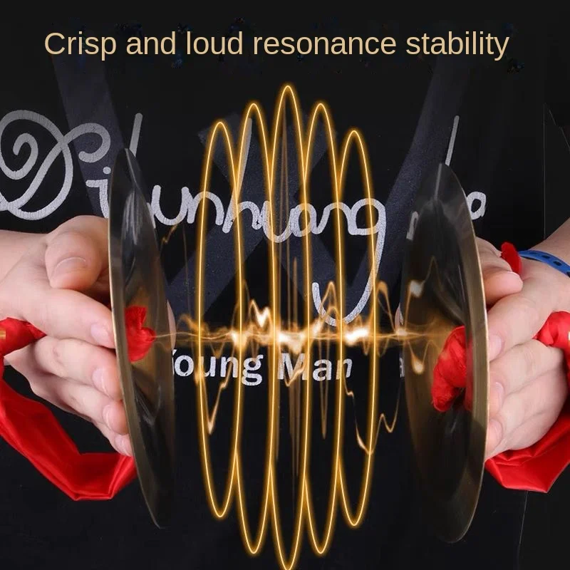 Cymbal hand percussion instrument Chinese traditional gongs with stage rhythm percussion toys 1 pair