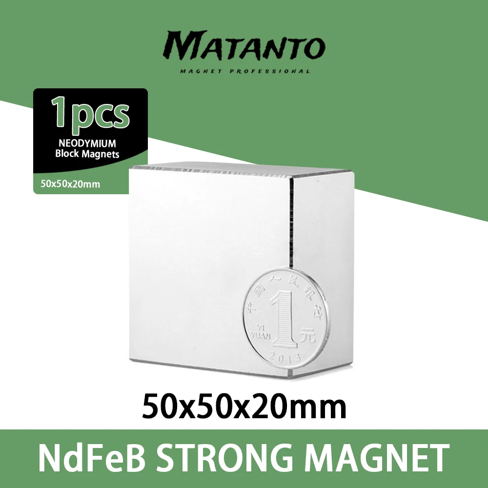 1/2/3/5 Pz 50X50X20Mm Di Spessore Terre Rare Magnete Al Neodimio 50*50Mm Magneti Potenti Super Potenti 50X50X20Mm Blocco Grande 50*50*20Mm