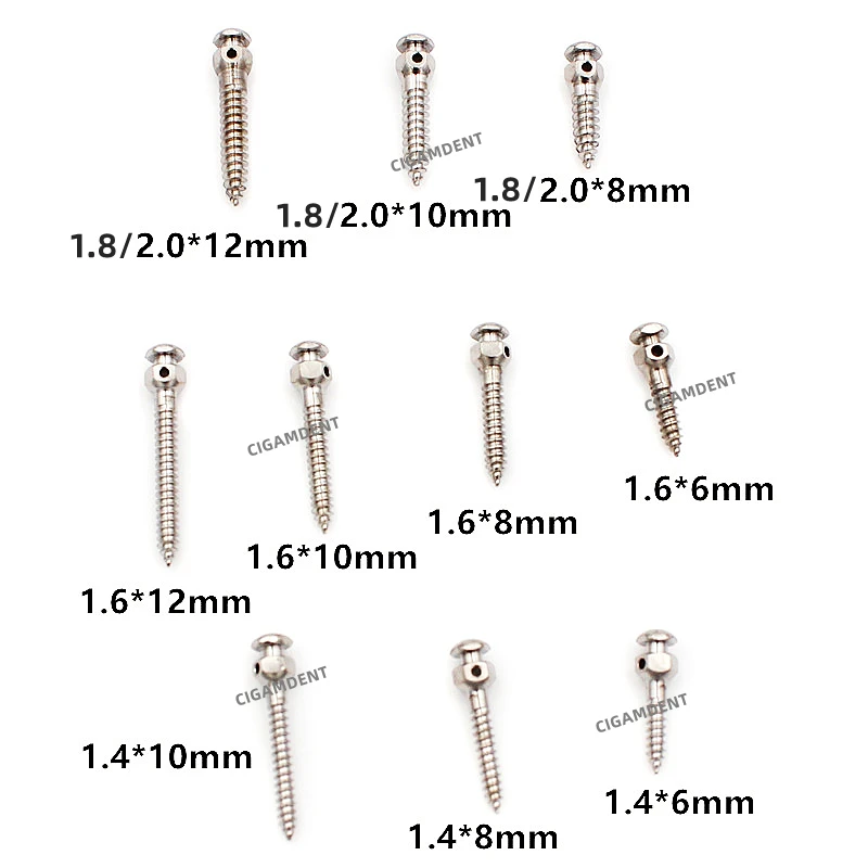 

20Pcs Dental Orthodontic Mini Implant Micro Screws Titanium Alloy Implant Screwdriver Wrench Self-Drilling 1.4/1.6/1.8/2.0mm