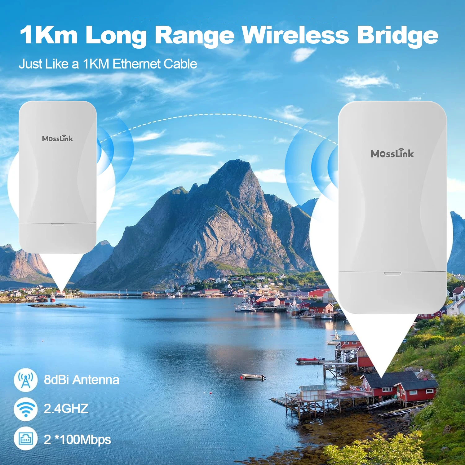 Mosslink CPE Inalámbrico 5.8G Punto a Punto