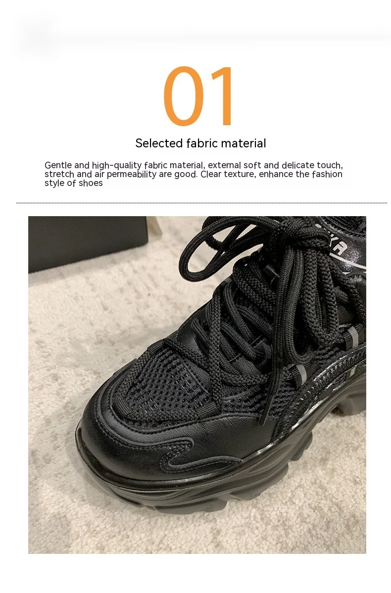 Scarpe da papà da donna 2024 nuova moda primaverile retrò piccole scarpe sportive con lacci alte con suola spessa_voghion.com