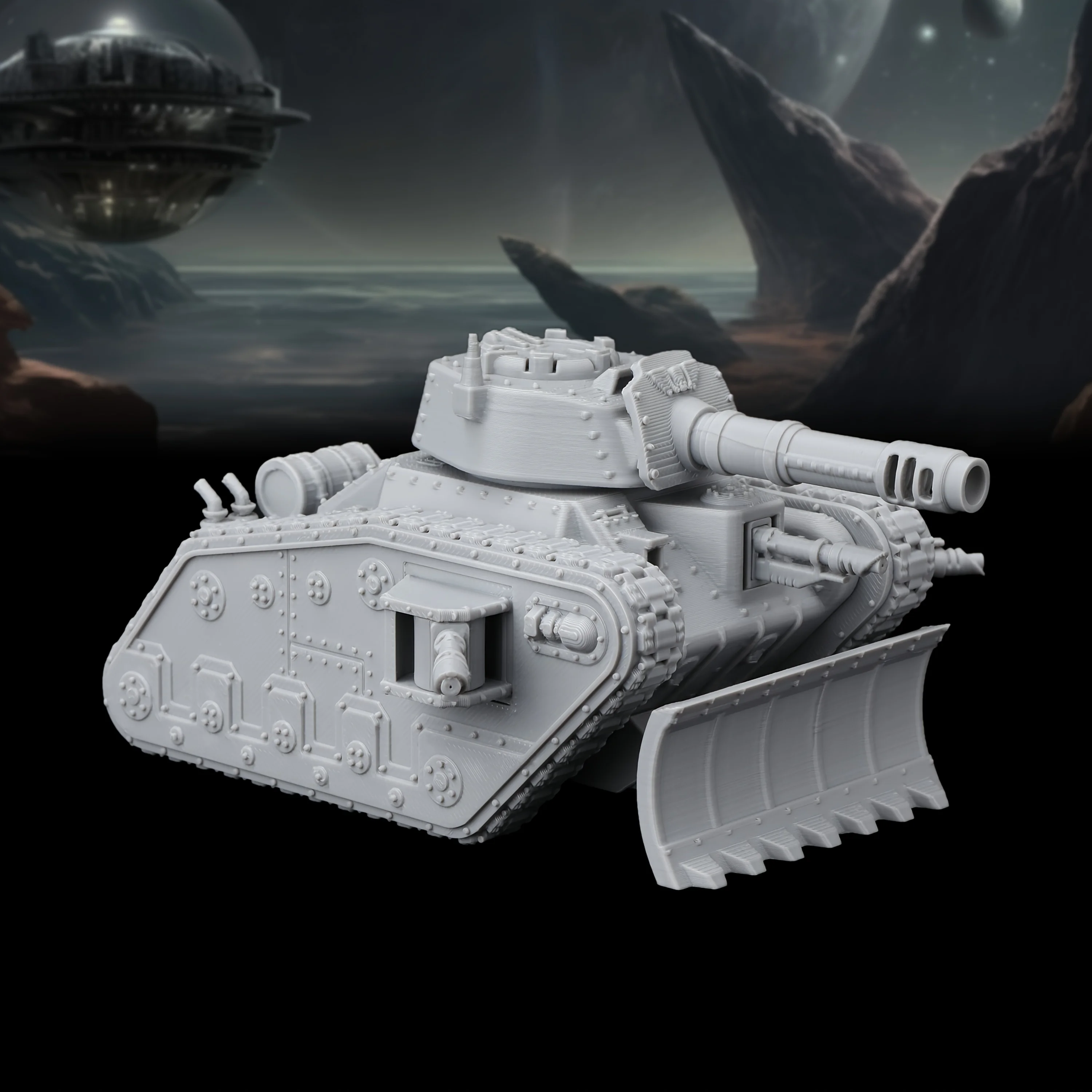 Sci-Fi Armored Tank Chariot Miniature for Futuristic TTRPG Battles
