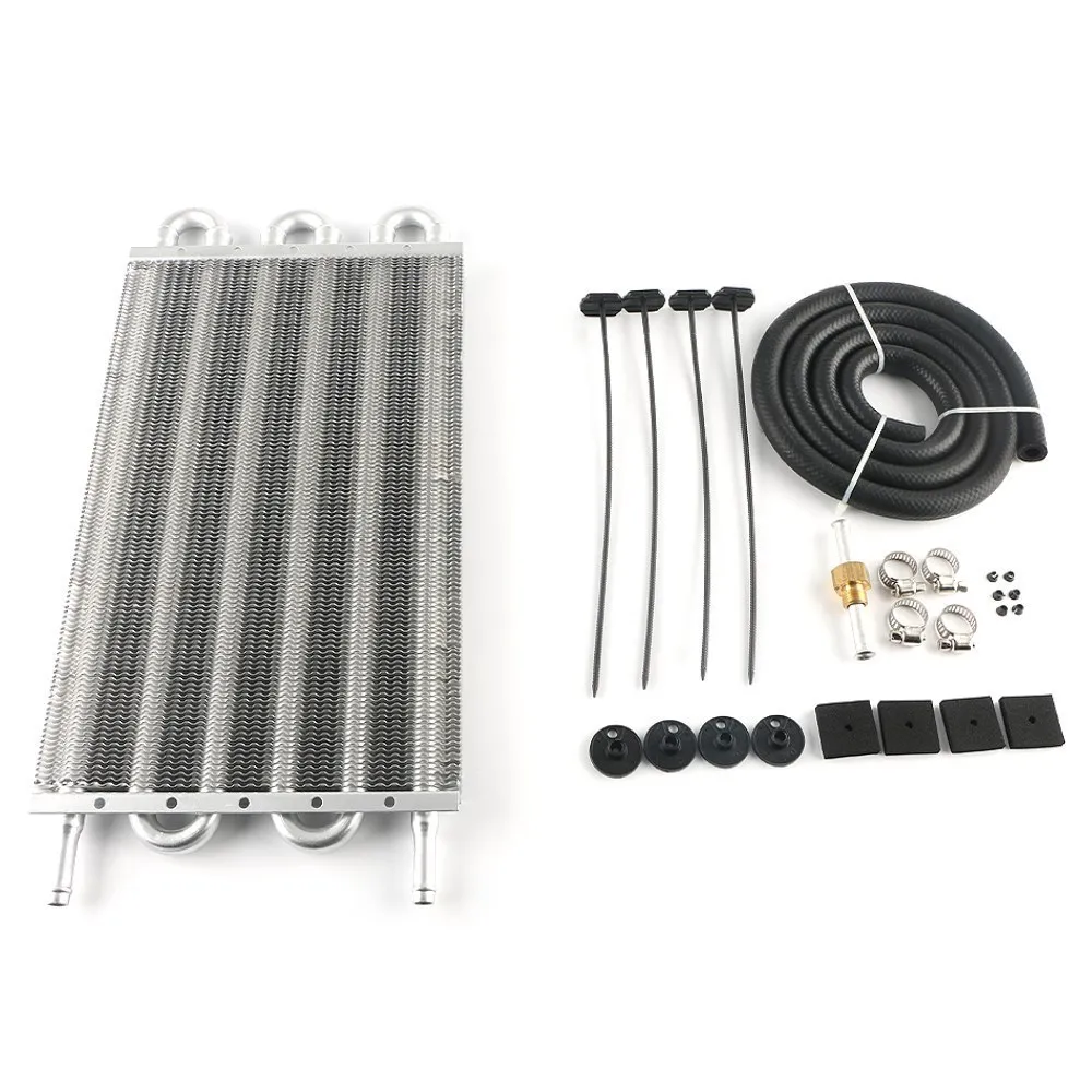 Kit Refroidisseur Huile Voiture - 4 Rangées, Alliage Aluminium, Pour Transmission Ou Direction