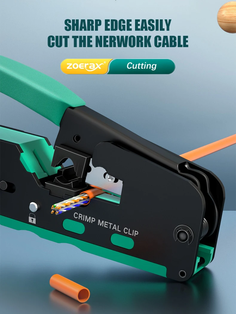Zoerax rj45 crimper ferramenta passar através de