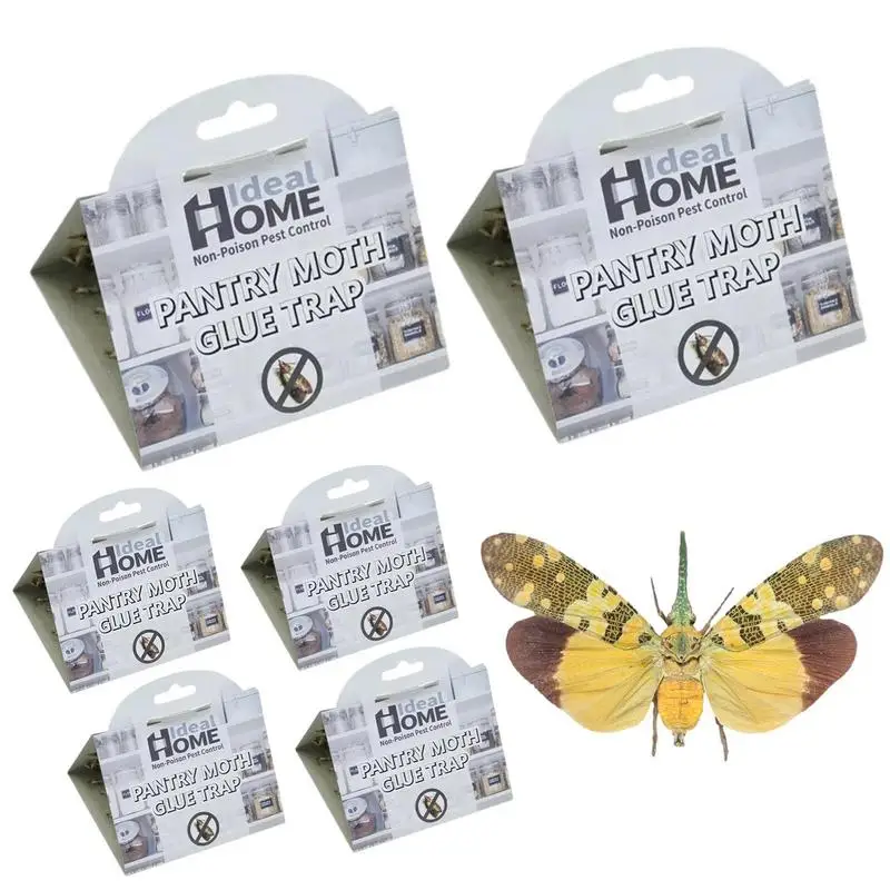 6Pcs Falene Feromone Killer Sticky Moth Feromone Trappola Vestiti Ecofriendly Dispensa Cibo Colla Appiccicosa Trappola Rifiuta La Mosca