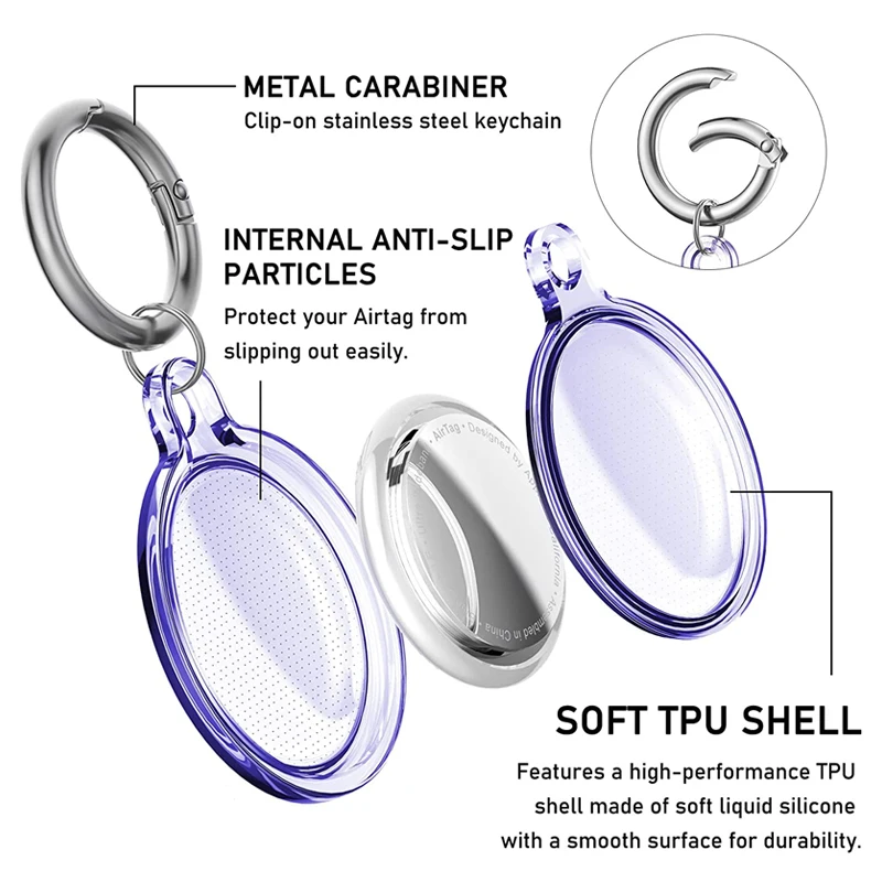 Transparent PVC Locator Tracker Protective Case For AirTags Bag Pet Tracker Anti-lost Device Protective Sleeve Smart Accessories gps locator,key finder,anti lost tracker,anti lose tracker,item locator,anti lost locator