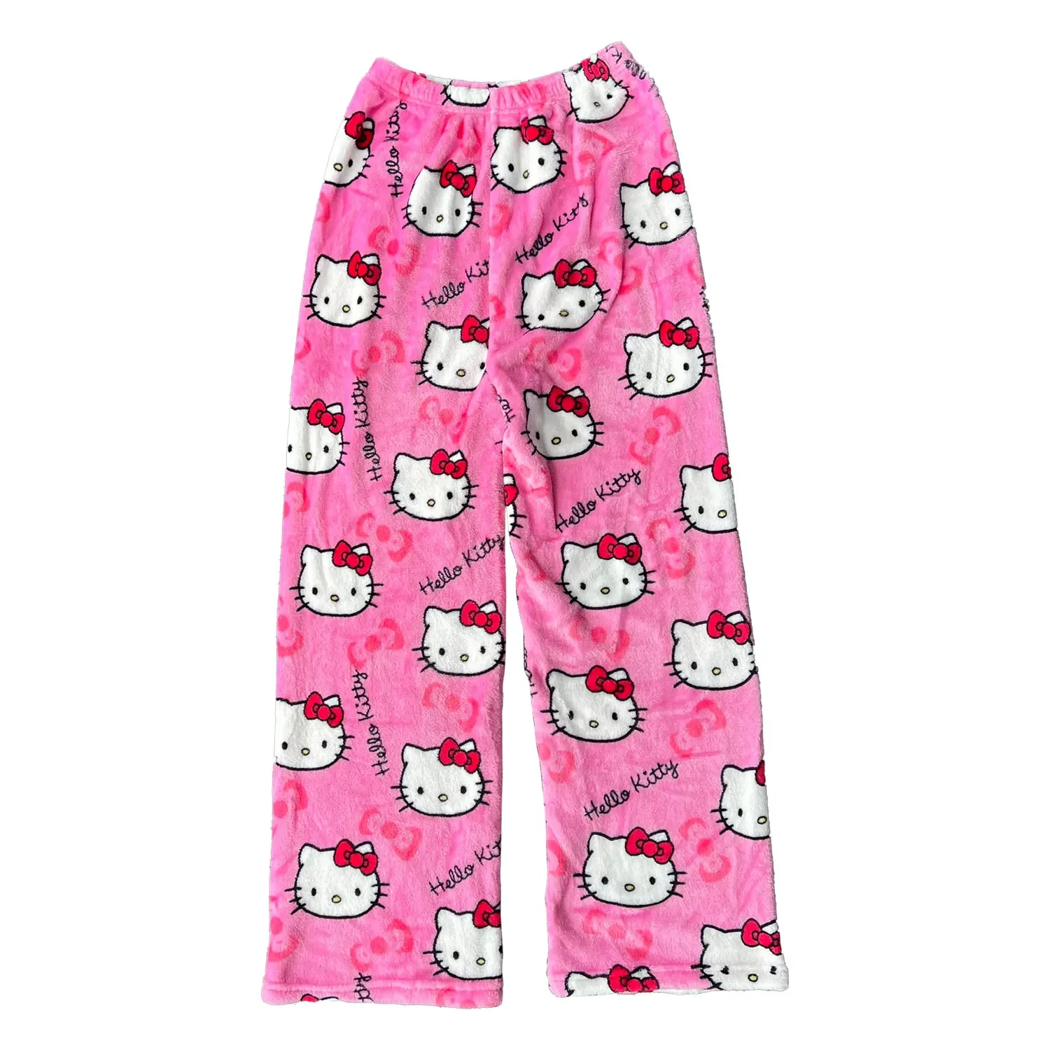 Y2K Hello Kitty pajamas anime women's pajamas cartoon couple walking home pajamas trousers casual homewear