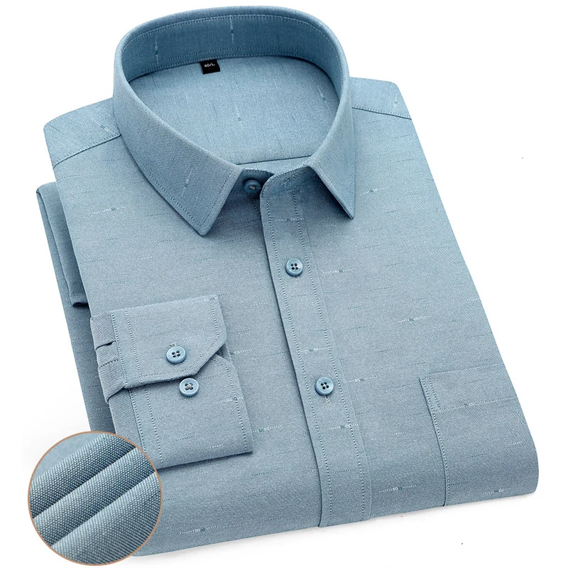 2022 Men's Slim Fit Spread Collar Blue 