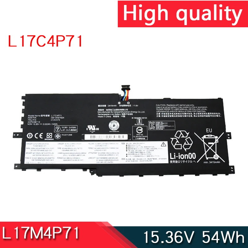 

L17M4P71 L17M4P73 L17C4P71 Laptop Battery For Lenovo ThinkPad X1 Yoga 2018 3rd Gen 20LD 20LE 20LF 20LG 01AV474 01AV475 01AV499