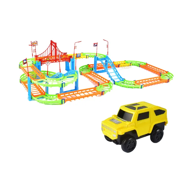 Electric Rail Car Racing Track Toy Assembled Multi-layer Variable Track Electric Railway Slot Race Car Kid Toy Electric Track 2