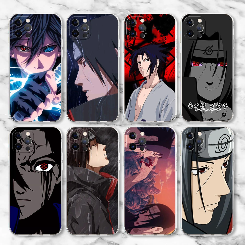 iphone 12 pro max wallet case Naruto Sasuke Itachi Clear Case For Apple iPhone 13 Pro Max 11 12 Soft Funda X XR XS SE 2020 7 8 Plus 6 6S Silicone Phone Cover cute iphone 12 pro max cases