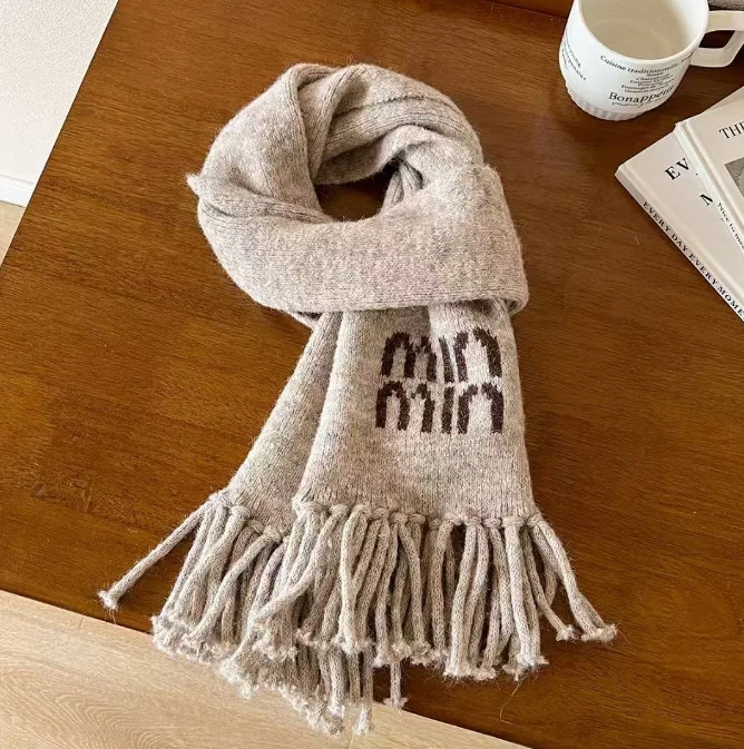 min tassel scarf-beige