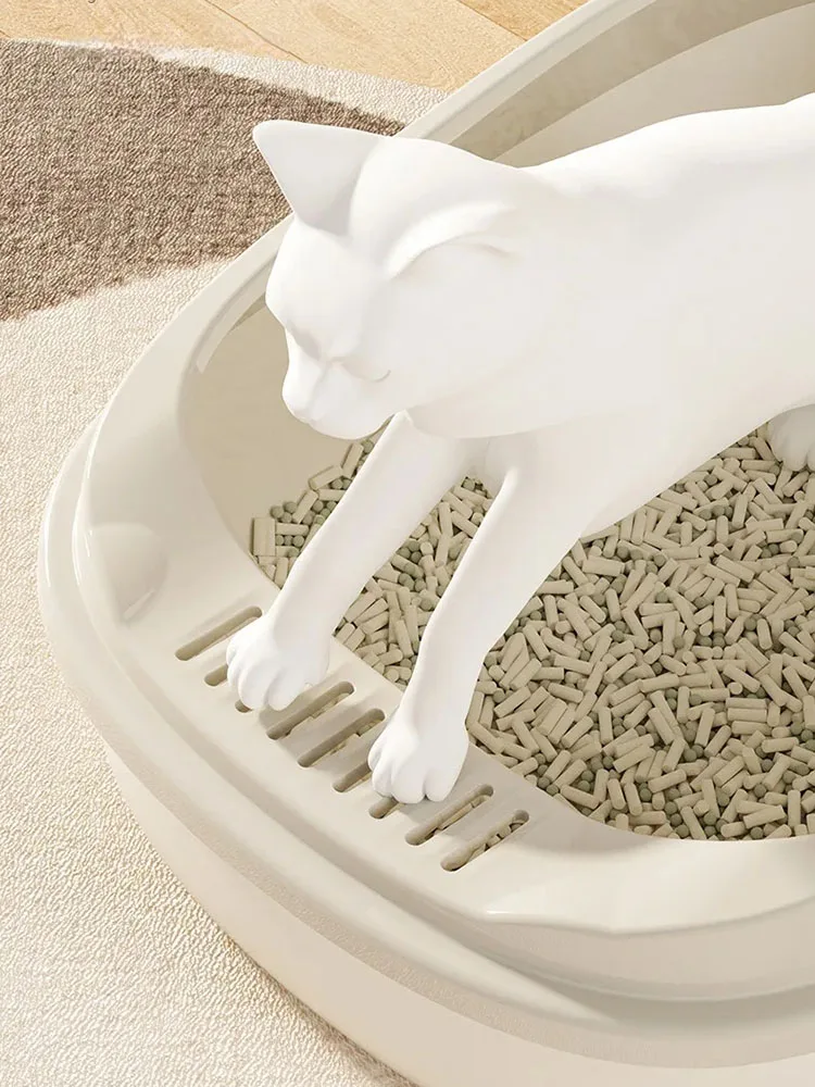 Cat Litter Box Extra Dinosaur Semi-Enclosed Large Size Detachable Washable Anti-Splash For Large Cats
