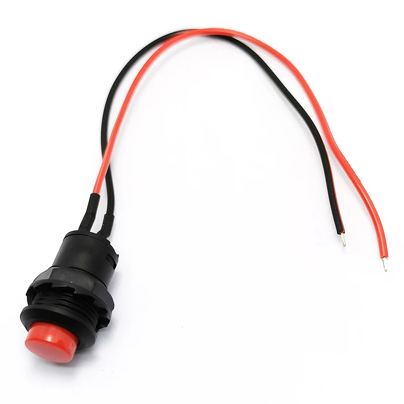 6pcs DS-428/427/425 round button switch with cable 15CM with locking self-locking non-locking self-resetting button 12MM