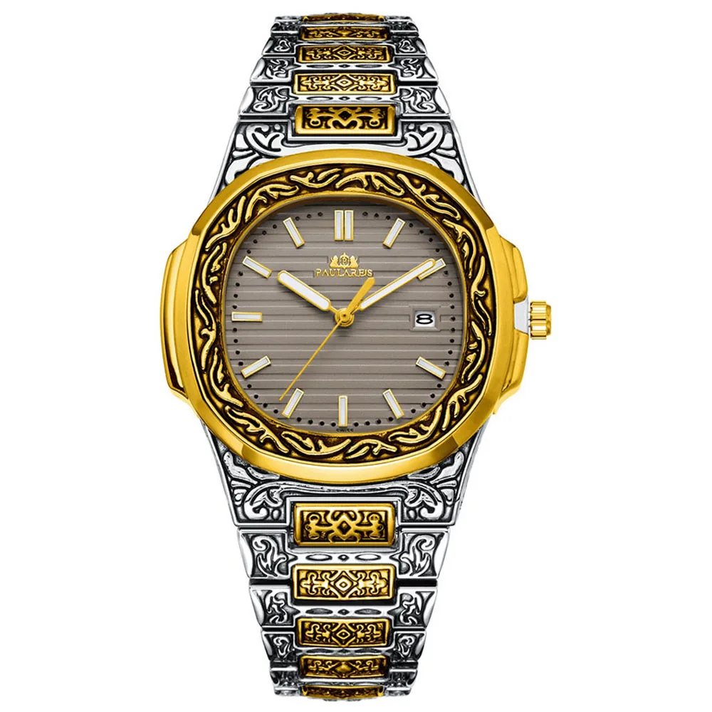

2023 NEW Fashion Brand Vintage Watch Men's Quartz Watch Casual Luxury Gold Calendar Waterproof Men's Watch Relogio Masculino