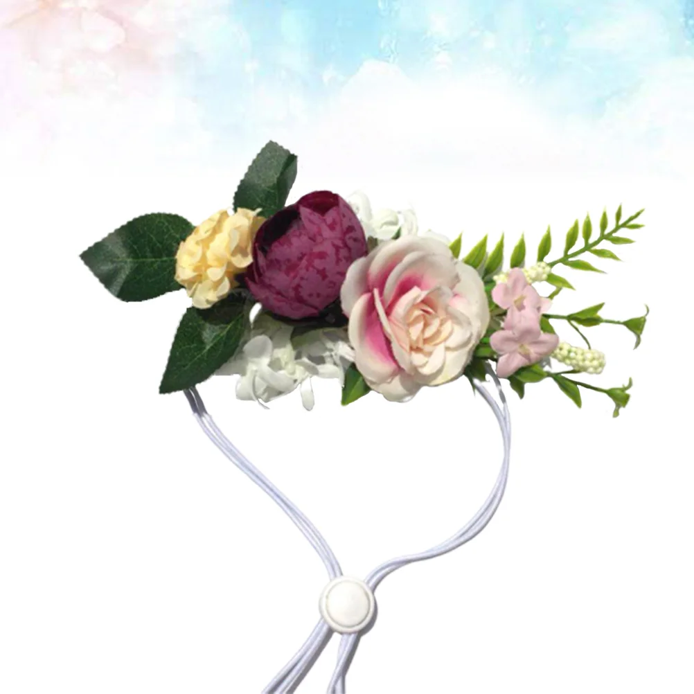 

Pet Headwear Flower Leaves Fresh Natural Wreath Dog Cats Head Band Pet Wedding Collars Dog Collars for Puppy (Pattern A)