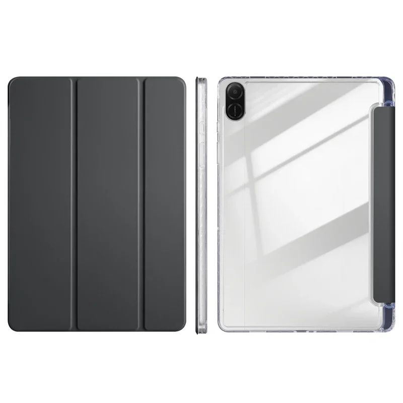 Acrylic Clear Back Hard Cover 11-Inch Tablet Case with Pen Holder and Trifold Stand