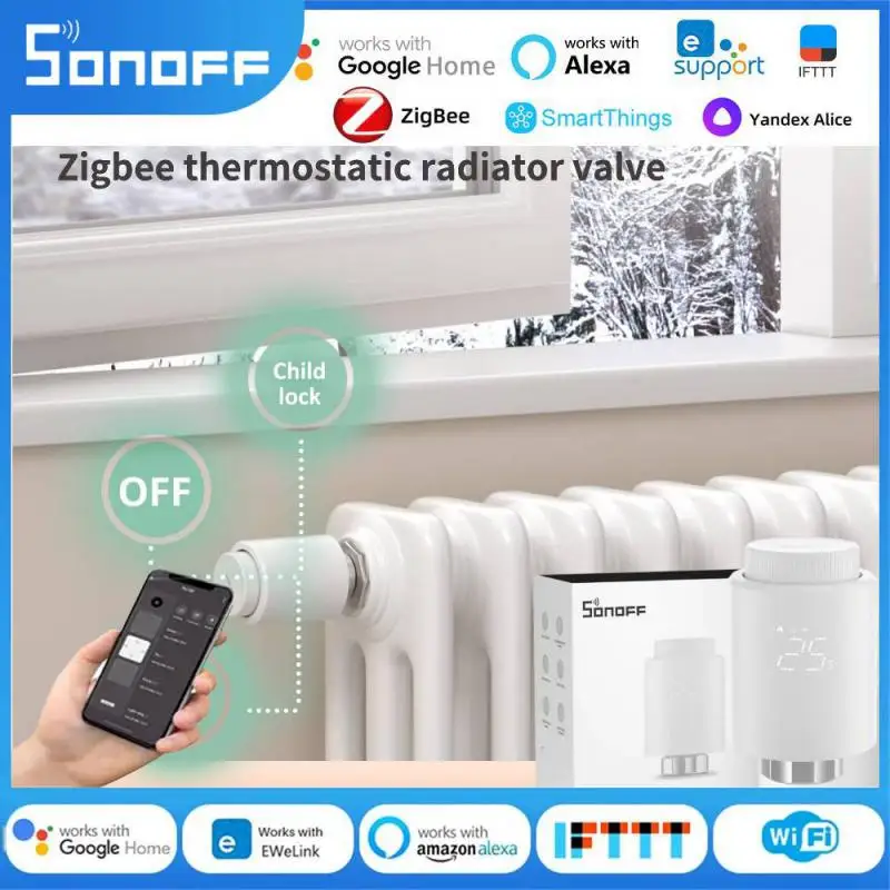 Sonoff Trvs Quiet Zigbee Termostática Válvula do Radiador Trvzb Inteligente Trv Casa Temperatura Sistema de Controle Alexa Zha Mqtt Ewelink 1:6