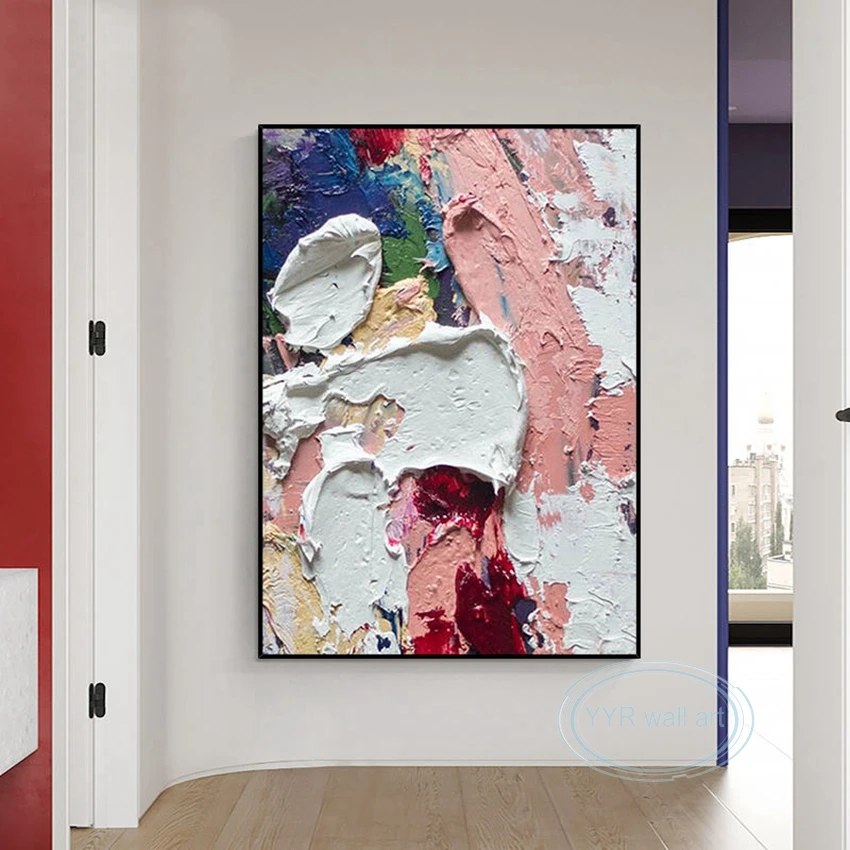 

Wall Decoration Mural Handmade Abstract Art Oil Painting Thick Texture Acrylic Custom Canvas Poster for Living Room Vestibule