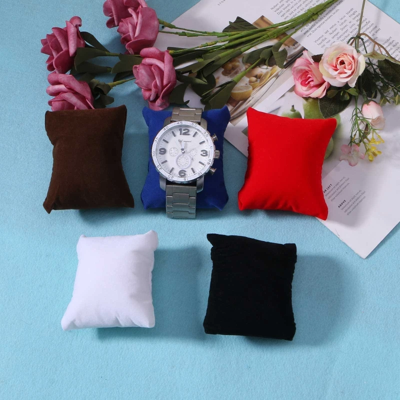 S32552a58429a40b29950d23dcadef23ca 10Pcs PU Leather /Velvet Bracelet Pillows Watch Pillow Bangle Cushions Wrist Chain Cushion Pillows for Jewelry Displays