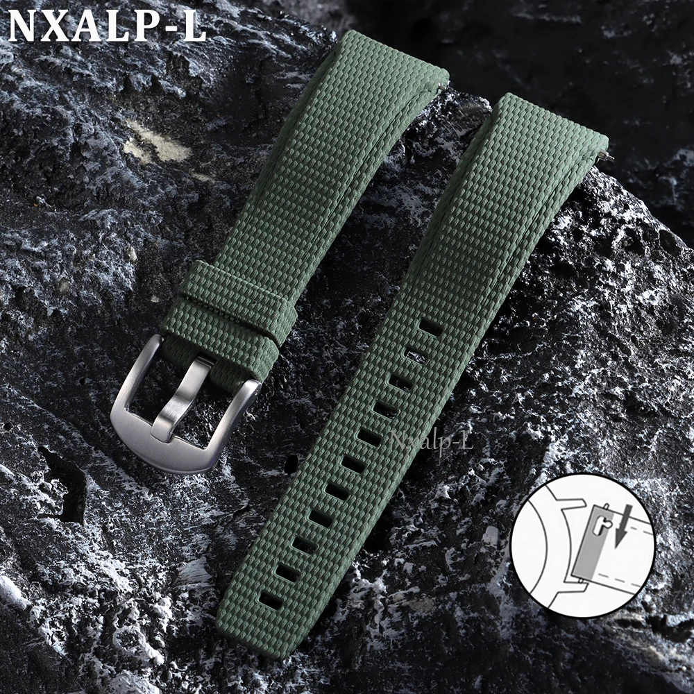 Premium Curved End Waterproof FKM Fluororubber Watch Strap with Quick Release - Available in 20mm, 21mm, 22mm Sizes