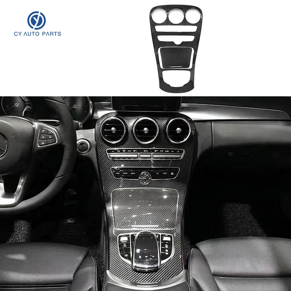 

Наклейки из углеродного волокна на центральную раму управления салона автомобиля, декоративные наклейки для салона автомобиля Mercedes-Benz C w205 C63