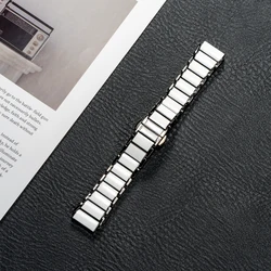 Premium Ceramic Metal Watch Strap - Elegant 18mm Replaceable Wristband for Watch GT5Pro 42mm (Black)