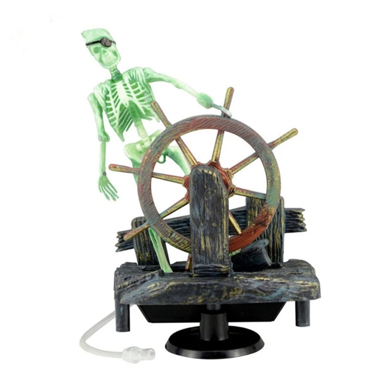 Aquarium Decor Pirate Captain Skeleton Small Fish Tanks Betta Accessories for Freshwater and Saltwater aquarium accessories