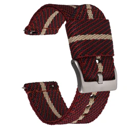 Durable Elastic Nylon Watchbands for Men & Women - Universal Fit, 20mm & 22mm (Red yellow)