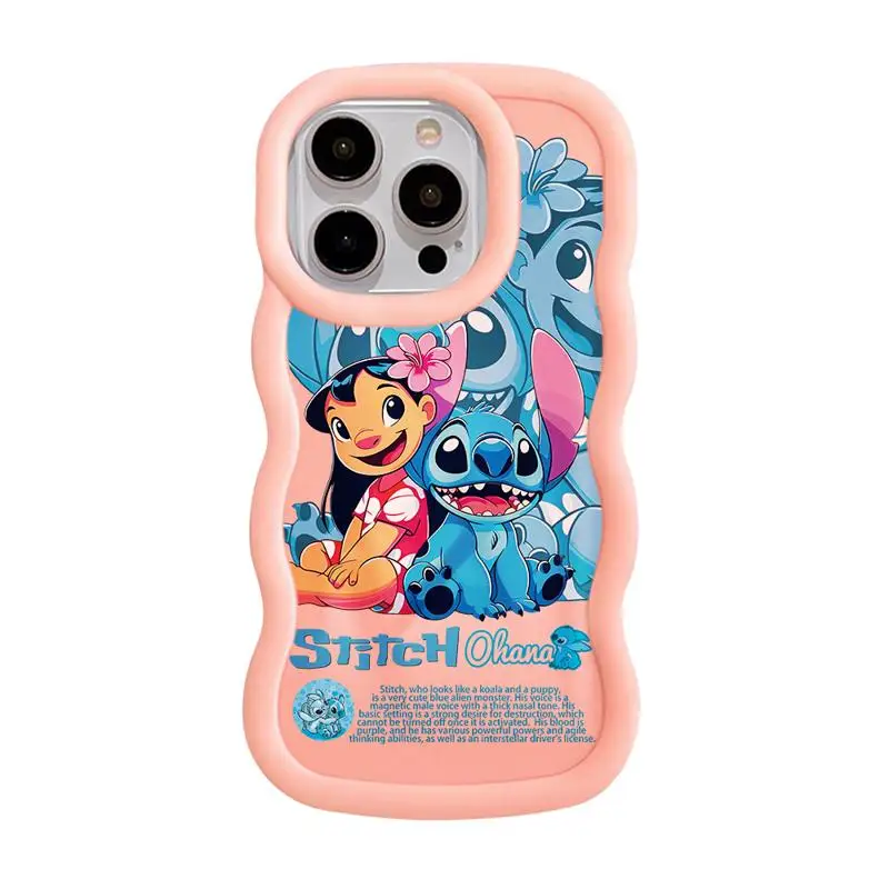 thumbnail image 1 of Funda de teléfono Disney Lilo y Stitch Angel Macaron Waves para iPhone 15 14 13 12 11 pro Max XS X 7 8 plus, funda de silicona suave para dulces, 1 of 5